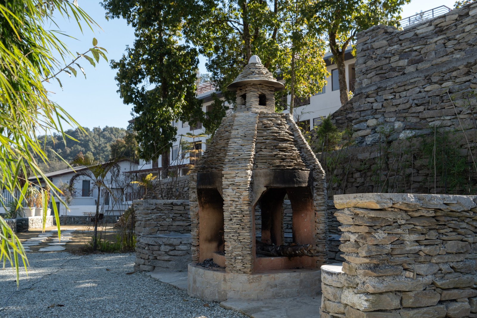 Garden and Fireplace